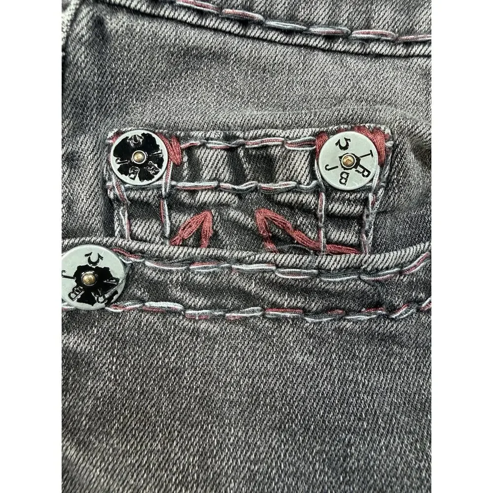 True Religion Ricky Super T Relaxed Straight Jeans Mens SZ 28 Black Denim Y2K